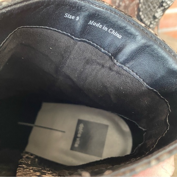 EUC Dolce Vita Grey & Black Snake Print Block Heel Booties Size 9 - Picture 6 of 9